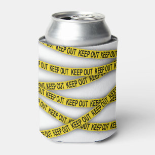 Keep out stay away do not cross police tape can cooler