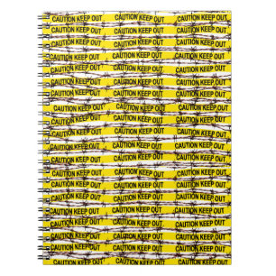 Keep Out! Yellow Tape and Barbed Wire Notebook