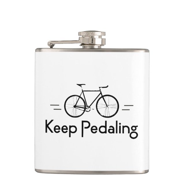 Keep Pedaling Bikes Hip Flask (Front)
