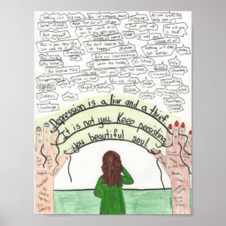 Keep Persisting (Depression) 8.5x11 Poster