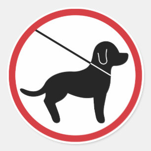Keep Pets On Leash Classic Round Sticker
