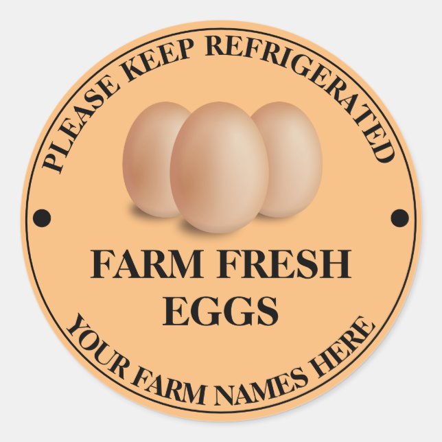 Keep Refrigerated Custom Egg Sticker (Front)
