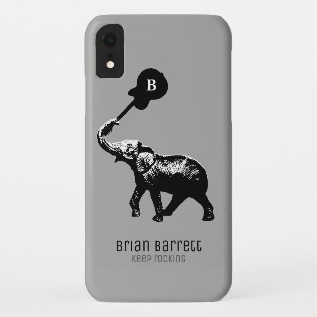 Keep rocking, elephant with guitar Case-Mate iPhone case (Back)