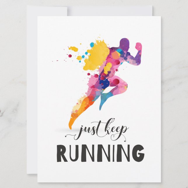 Keep running Motivational quote for Runner Gifts Card (Front)