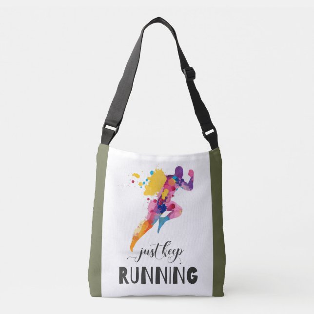 Keep running Motivational quote for Runner Gifts Crossbody Bag (Front)