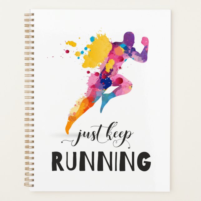 Keep running Motivational quote for Runner Gifts Planner (Front)