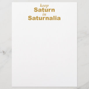 Keep Saturn in Saturnalia