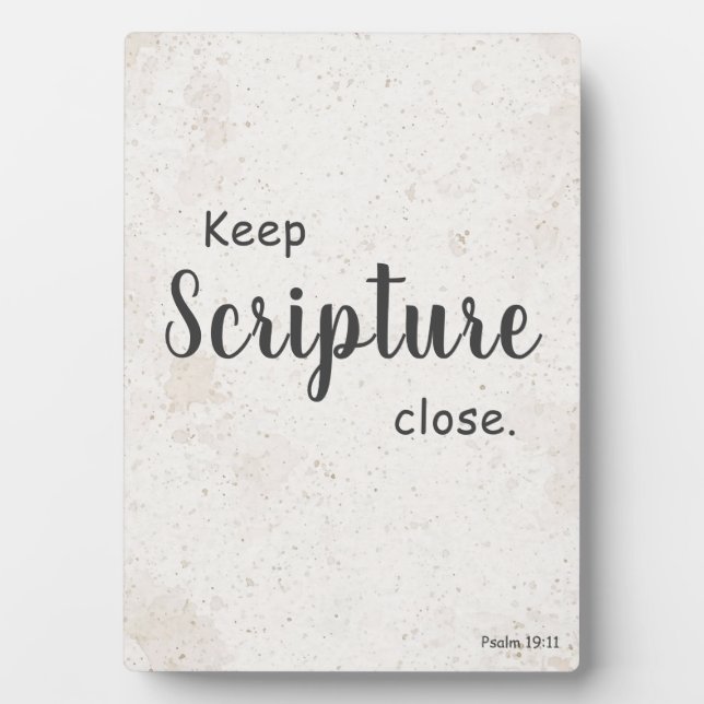 Keep Scripture Close — Faith‑Friendly Plaque  (Front)
