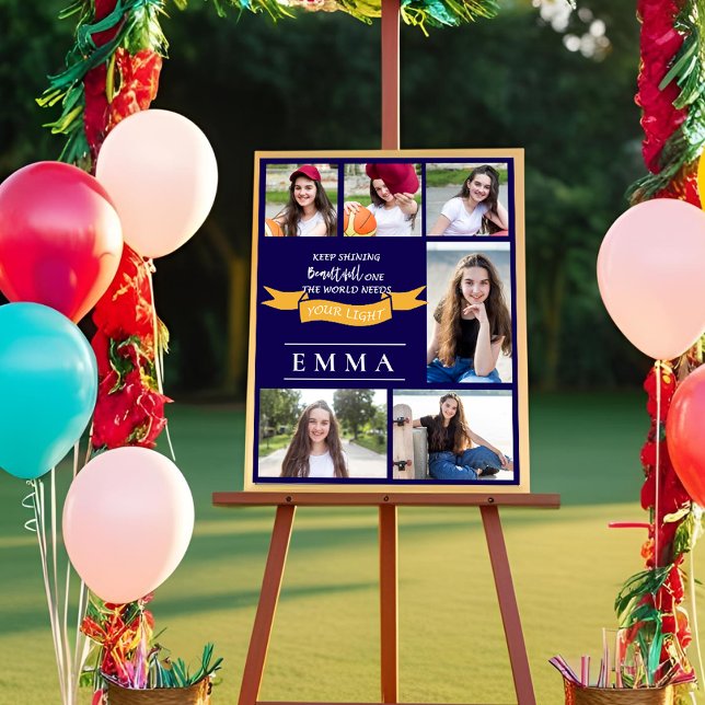 Keep Shining Quote Multi Photo Graduation Photo Poster (Keep Shining Quote Multi Photo Graduation Photo Poster)