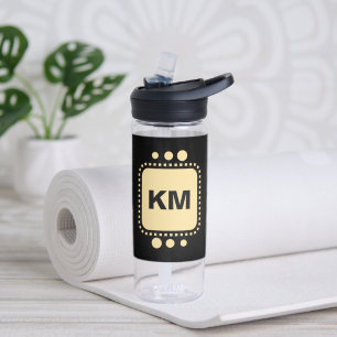 Keep smiling add initials black yellow CamelBak Water Bottle