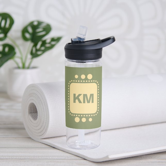 Keep smiling add initials green yellow CamelBak Water Bottle (Yoga)