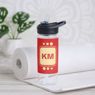 Keep smiling add initials red yellow CamelBak Water Bottle