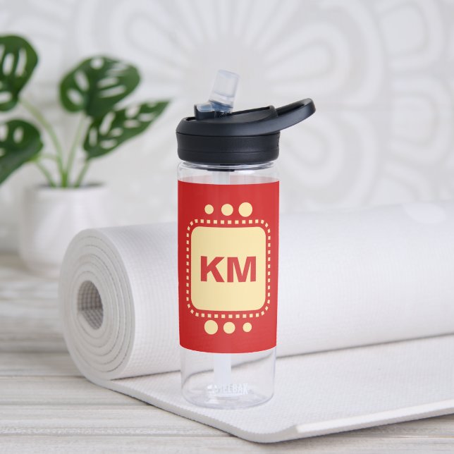 Keep smiling add initials red yellow CamelBak Water Bottle (Yoga)