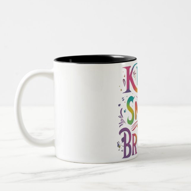 Keep smiling Bright Two-Tone Coffee Mug (Left)