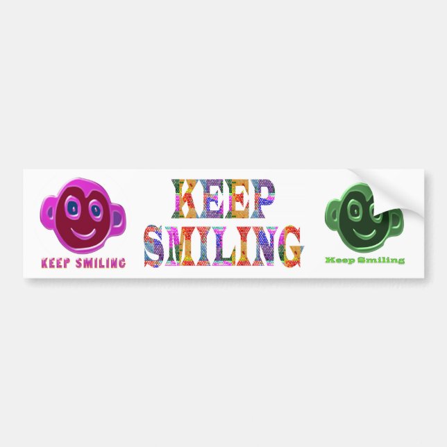 KEEP SMILING BUMPER STICKER (Front)