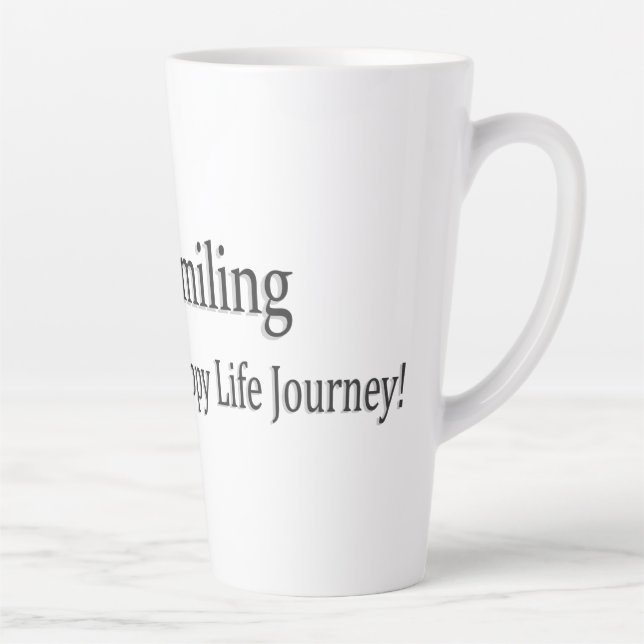 "Keep Smiling" Cute Design. Buy Now Latte Mug (Right)
