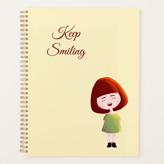 Keep Smiling Cute Girl Planner (Front)