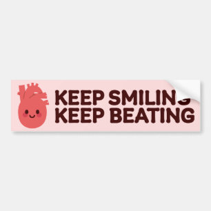 Keep Smiling, Keep Beating – Cute Happy Heart Bumper Sticker
