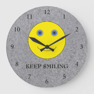 Keep Smiling Large Clock