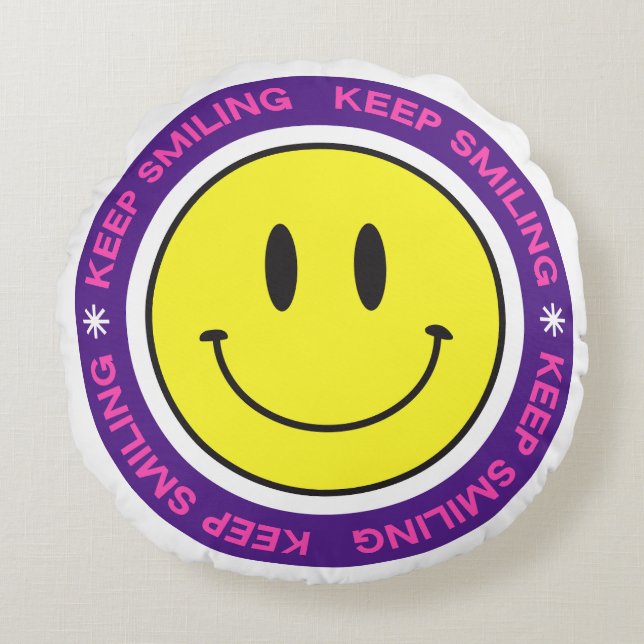 Keep Smiling Round Cushion (Front)