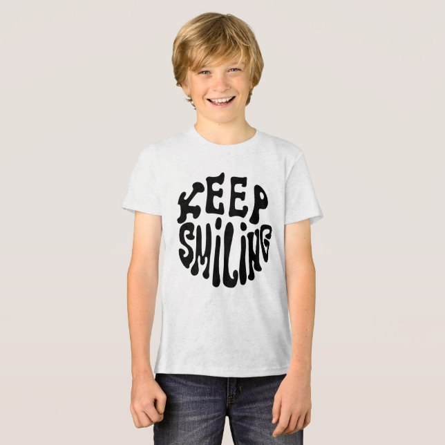 Keep Smiling! - Simple & Cheerful Happy Vibe Desig Tri-Blend Shirt (Front Full)