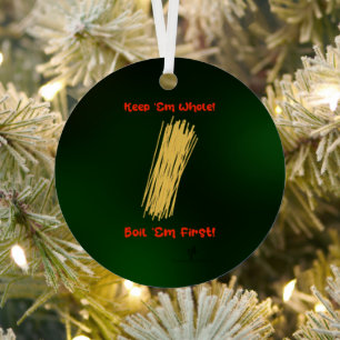 Keep Spaghetti Whole It. Rest. Christmas Round Metal Tree Decoration