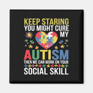 Keep Staring You Might Cure My Autism Puzzle - Men Magnet