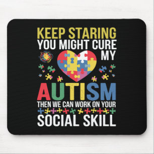 Keep Staring You Might Cure My Autism Puzzle - Men Mouse Pad