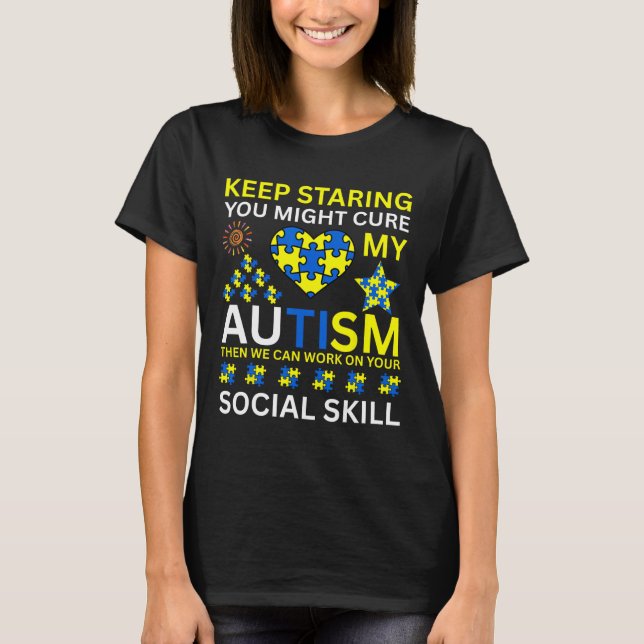 Keep Staring You Might Cure My Autism Puzzle - Men T-Shirt (Front)