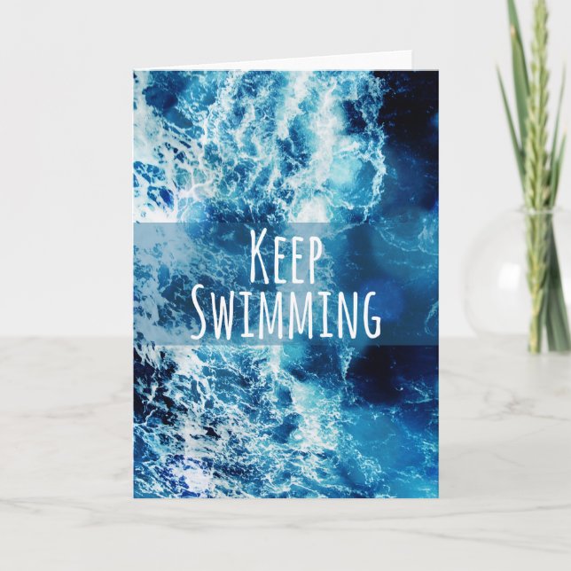 Keep Swimming Ocean Motivational Card (Front)