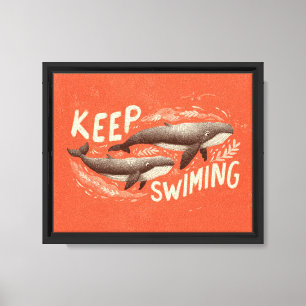 Keep Swimming Whales Canvas Print