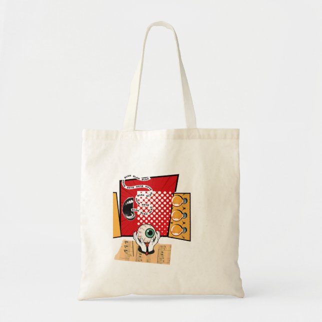 'Keep Talking' design on a reusable grocery bag (Front)