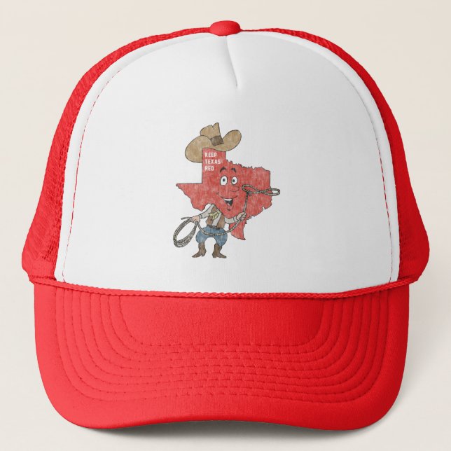 Keep Texas Red Austin Dallas Houston San Antonio Trucker Hat (Front)
