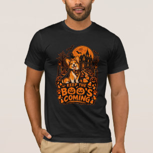 Keep The Boos Coming Corgi Halloween Pumpkin Candy T-Shirt