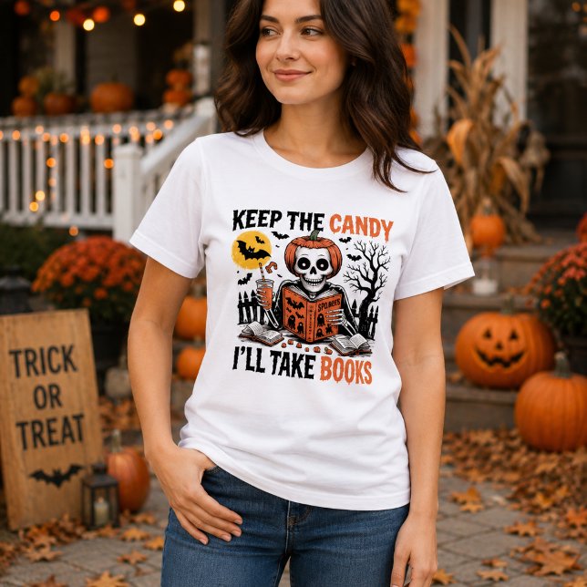 Keep The Candy I'll Take Books Halloween Tri-Blend Shirt (Creator Uploaded)