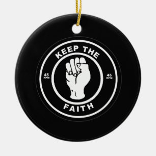 Keep The Faith 45rpm vinyl Ceramic Tree Decoration