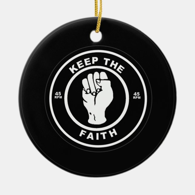 Keep The Faith 45rpm vinyl Ceramic Tree Decoration (Front)