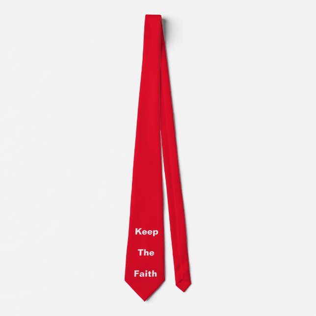 Keep The Faith Neck Tie - 2 (White/Red) (Front)