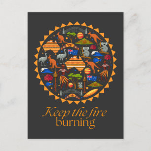 keep the fire burning Naidoc Australia souvenir Postcard