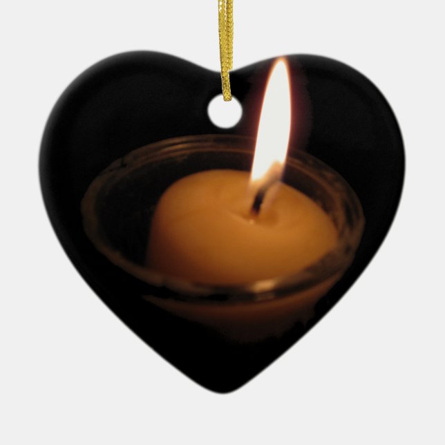 Keep the Flame Burning Candle Ceramic Tree Decoration (Front)