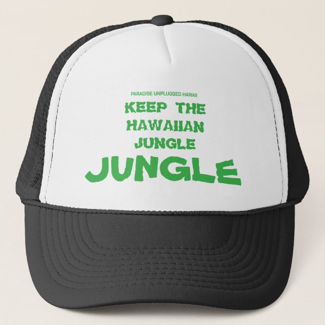 KEEP THE HAWAIIAN JUNGLE JUNGLE TRUCKER HAT (Front)