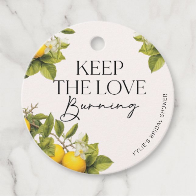 Keep The Love Burning Candle Gift Tag (Front)