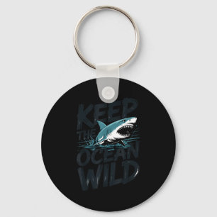 Keep the ocean wild shark conservation message key ring