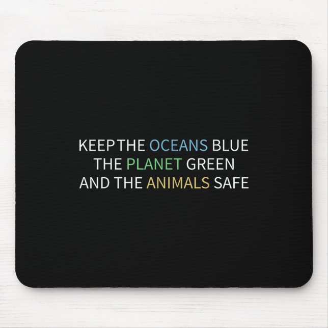 Keep The Oceans Blue Environmental Protection, Cli Mouse Pad (Front)