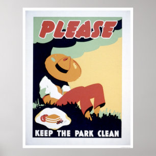 Keep The Park Clean 1937 WPA Poster