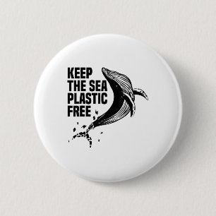 Keep The Sea Plastic-free Environmental Protection 6 Cm Round Badge