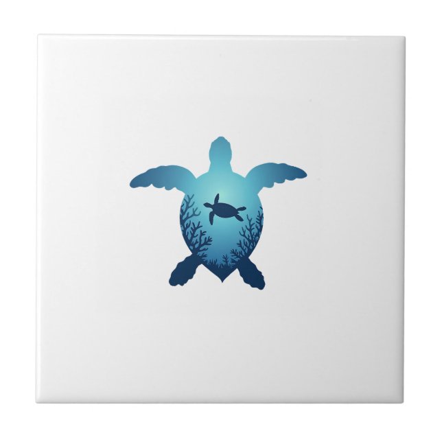 Keep The Sea Plastic Free Save The Sea Turtles T-S Tile (Front)