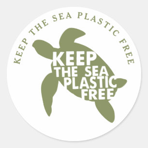 Keep The Sea Plastic Free Sea Turtle Classic Round Sticker