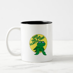 Keep The Sea Plastic Free Two-Tone Coffee Mug