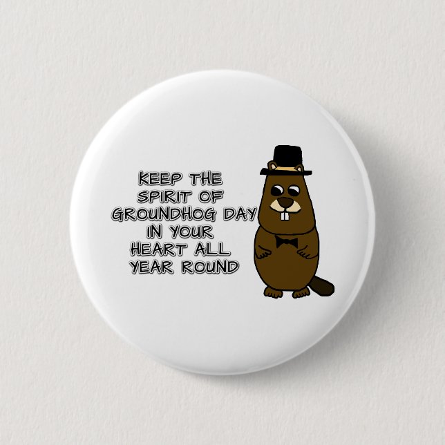 Keep the Spirit of Groundhog Day in your heart 6 Cm Round Badge (Front)